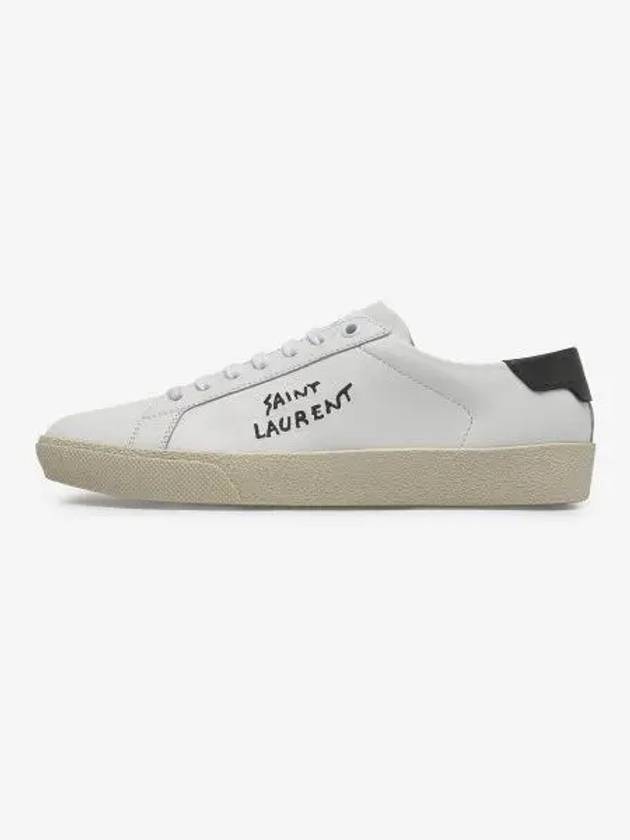 Court Classic Embroidered Low Top Sneakers White - SAINT LAURENT - BALAAN 2