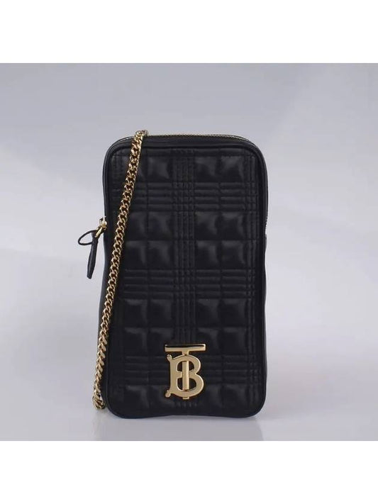 Chain Strap Quilted Lambskin Lola Shoulder Bag Black - BURBERRY - BALAAN 2