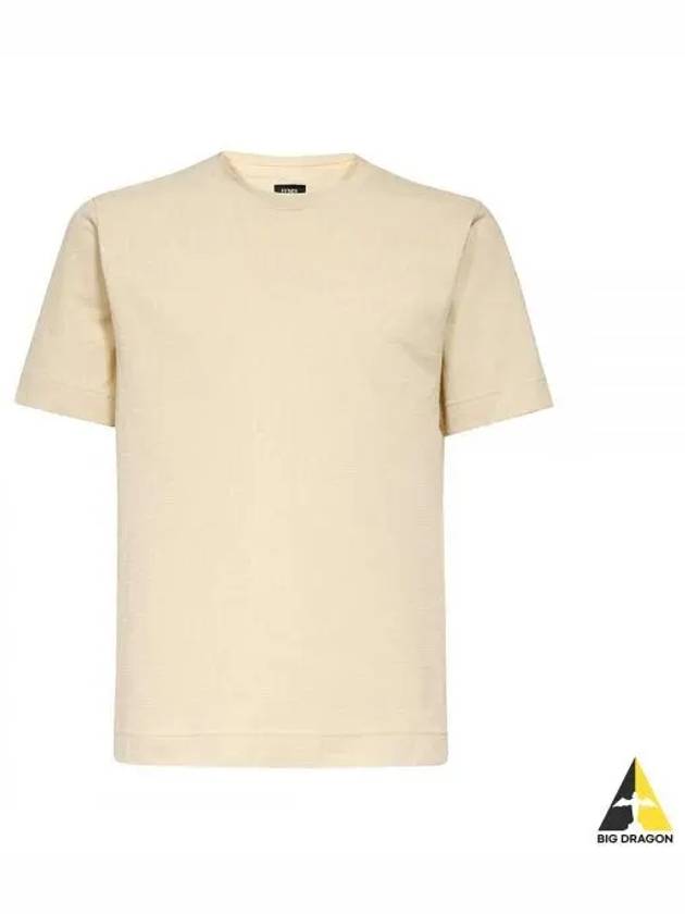 All-Over Logo Short Sleeve T-Shirt Beige - FENDI - BALAAN 2