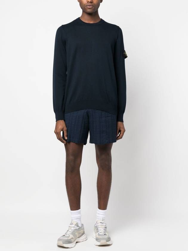 Logo Patch Knit Top Navy - STONE ISLAND - BALAAN 4