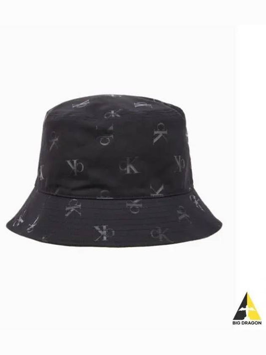 JEANS Unisex Black CKJ Sports Essential Monogram Logo Bucket Hat K510770 0GK - CALVIN KLEIN - BALAAN 1