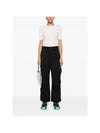 Y 3 Women s Pants Denim Drawstring Wide Cargo IN4373 BLACK - Y-3 - BALAAN 3