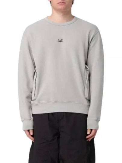 Cotton Fleece Mixed Pocket Sweatshirt Grey - CP COMPANY - BALAAN 2