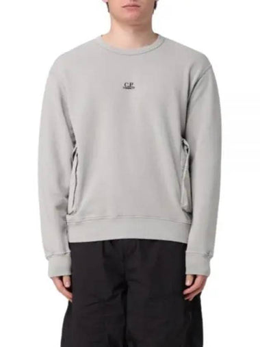 Cotton Fleece Mixed Pocket Sweatshirt Grey - CP COMPANY - BALAAN 1