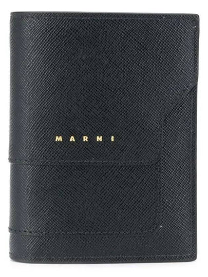 Logo Saffiano Half Wallet Black - MARNI - BALAAN 2