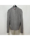 Cable Knitwear Virgin Wool Cardigan Grey - THOM BROWNE - BALAAN 3