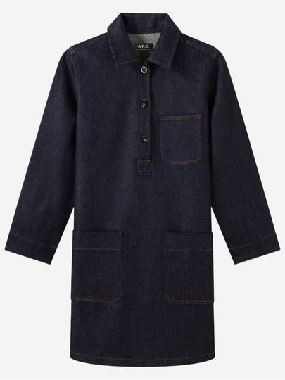 Aurelia Denim Shirt Short Dress Blue - A.P.C. - BALAAN 2