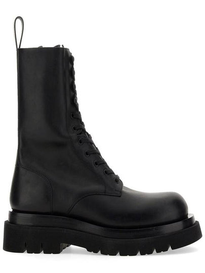 Lug Lace-Up Worker Boots Black - BOTTEGA VENETA - BALAAN 2