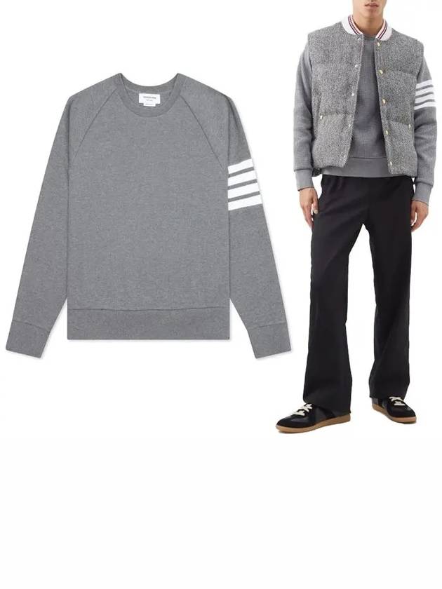 4 Bar Stripe Sweatshirt Grey - THOM BROWNE - BALAAN 2