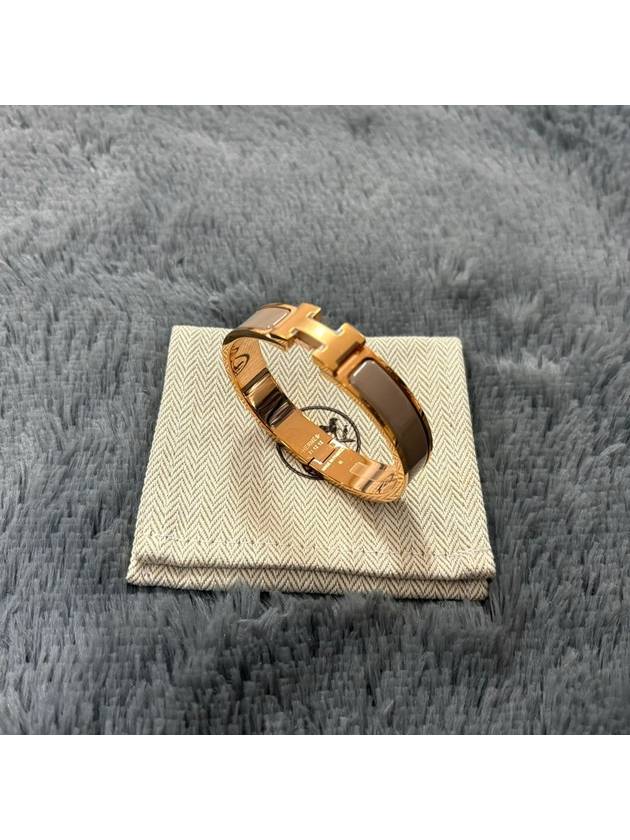 Clic H Bracelet Rose Gold & Marron Glace - HERMES - BALAAN 2