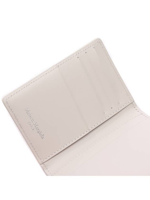 Stitched Bi-Fold Leather Card Wallet Grey - MAISON MARGIELA - BALAAN 7