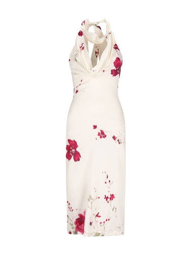 HALTERNECK FLORAL MIDI DRESS - BLUMARINE - BALAAN 1