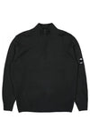 Lambswool GRS Half Zipped Knit Top Black - CP COMPANY - BALAAN 2