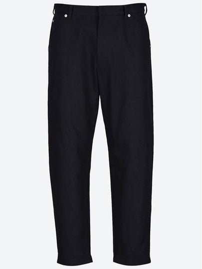 Triangle Logo Cotton Straight Pants Black - PRADA - BALAAN 2