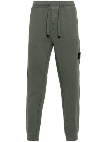 Compass Patch Cotton Track Pants Dark Green - STONE ISLAND - BALAAN 1