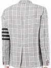 Gingham Prince of Wales Linen Single Vent Sport Jacket Black - THOM BROWNE - BALAAN 5