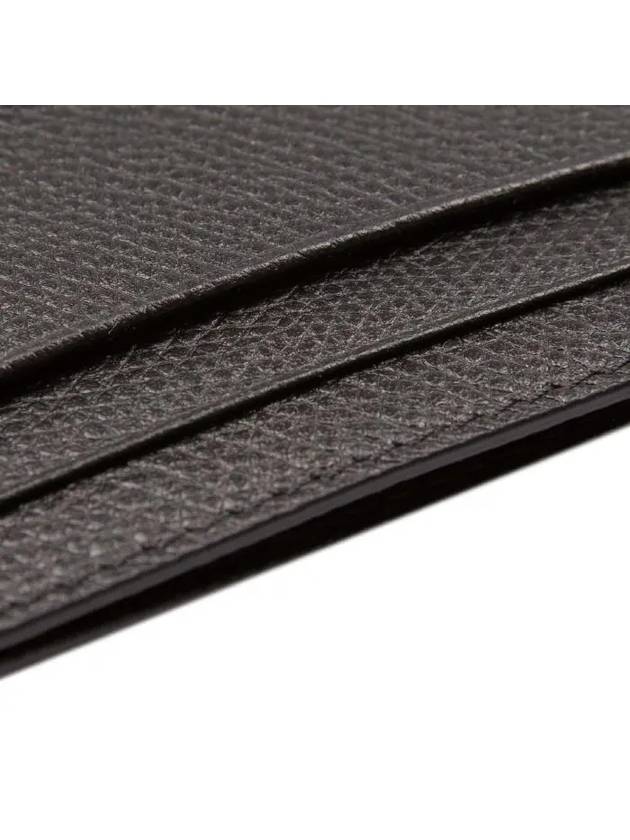 V Logo Leather Card Wallet Black - VALENTINO - BALAAN 7