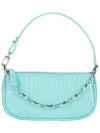 Crocker Embossed Rachel Mini Bag Aqua Blue 21CRMIRAAQUDSMA - BY FAR - BALAAN 1