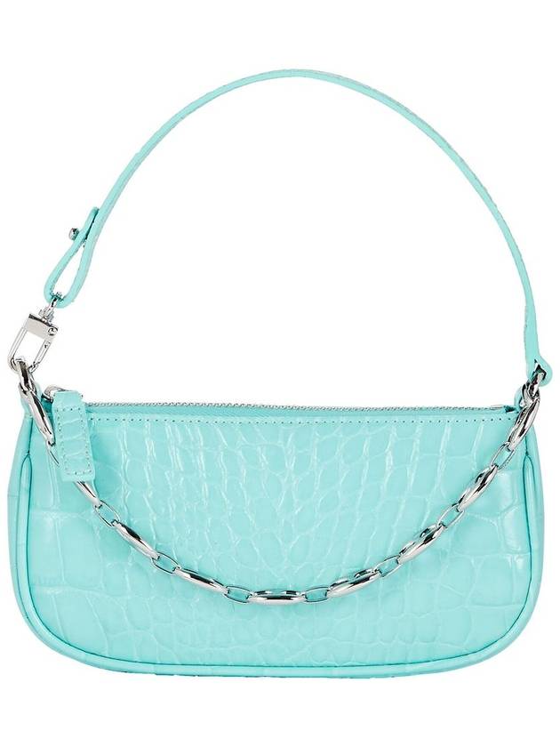 Crocker Embossed Rachel Mini Bag Aqua Blue 21CRMIRAAQUDSMA - BY FAR - BALAAN 1