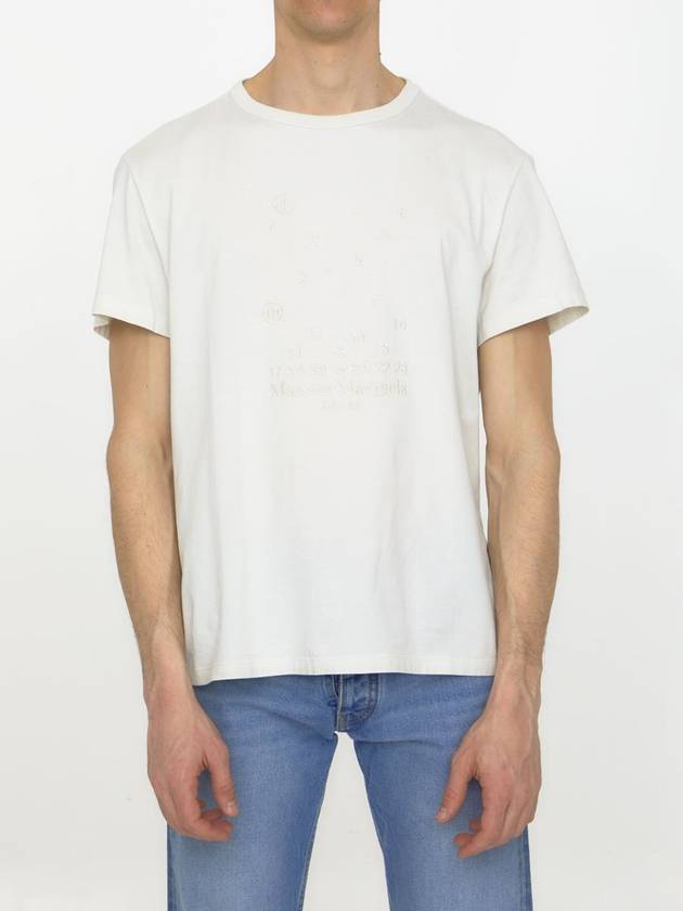 Numeric Embroidered Logo Mako Cotton Short Sleeve T-Shirt White - MAISON MARGIELA - BALAAN 2