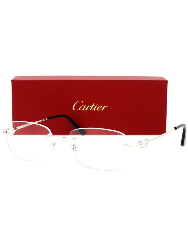 Eyewear C Deco Metal Glasses Silver - CARTIER - BALAAN 3