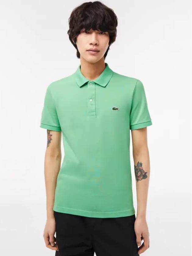 Slim Fit Short Sleeve Polo Shirt Green - LACOSTE - BALAAN 4