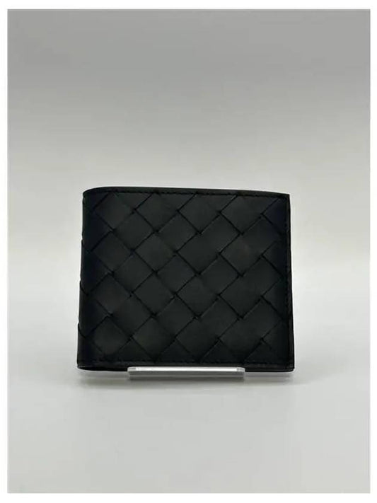 Intrecciato Leather Half Wallet Black - BOTTEGA VENETA - BALAAN 2