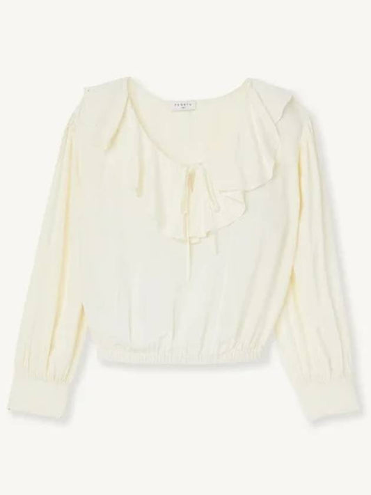 Flowing Ruffled Blouse Butter - SANDRO - BALAAN 2