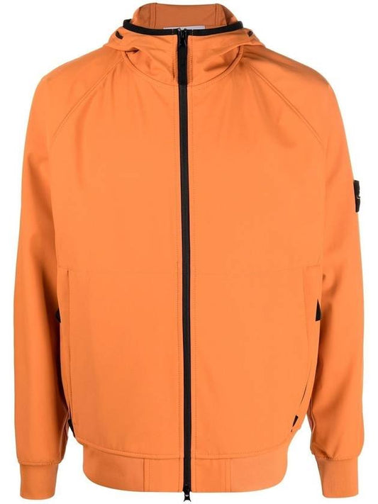 Soft Shell R Technology Nylon Hood Jacket Orange - STONE ISLAND - BALAAN.