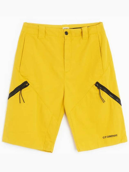 Cargo Cotton Bermuda Shorts Yellow - CP COMPANY - BALAAN.