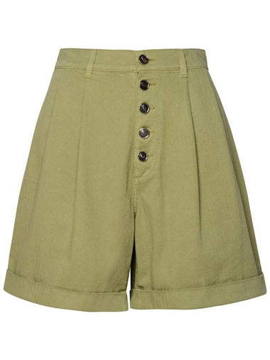 Etro Green Cotton Shorts - ETRO - BALAAN 1