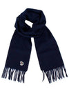 Zebra Logo Patch Wool Muffler Navy - PAUL SMITH - BALAAN.