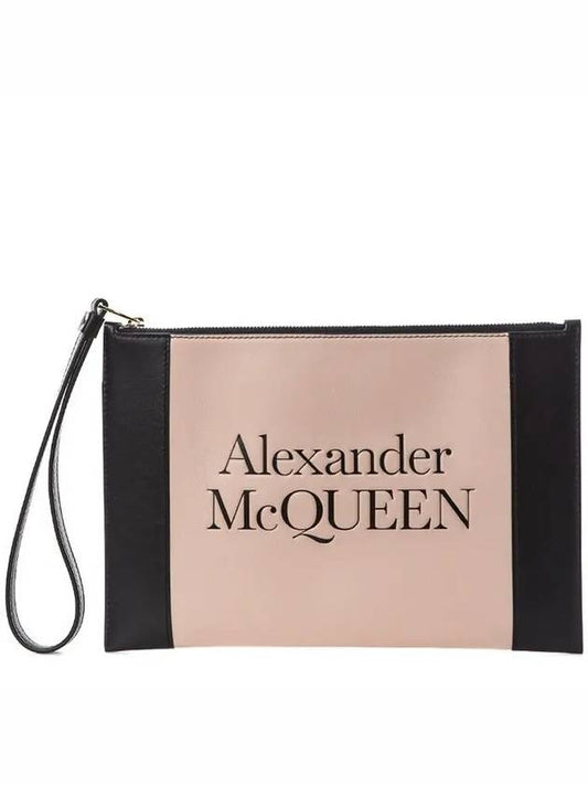 Signature Logo Clutch Bag Pink - ALEXANDER MCQUEEN - BALAAN.