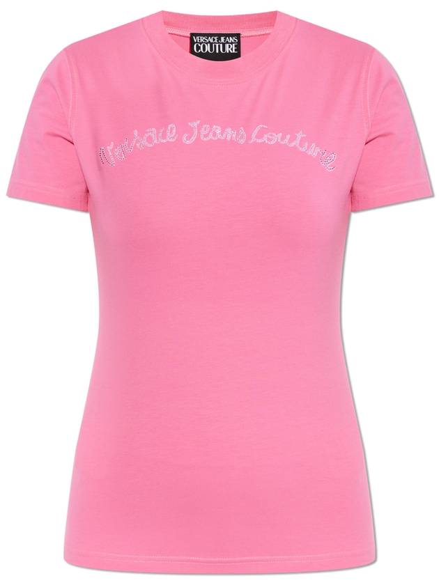 Versace Jeans Couture T-shirt With Logo, Women's, Pink - VERSACE - BALAAN 1