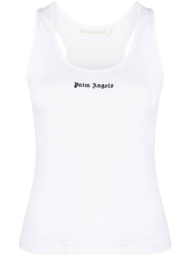 23 fw White Black Cotton Tank Top PWAC020F23FAB0010110 B0481013933 - PALM ANGELS - BALAAN 2