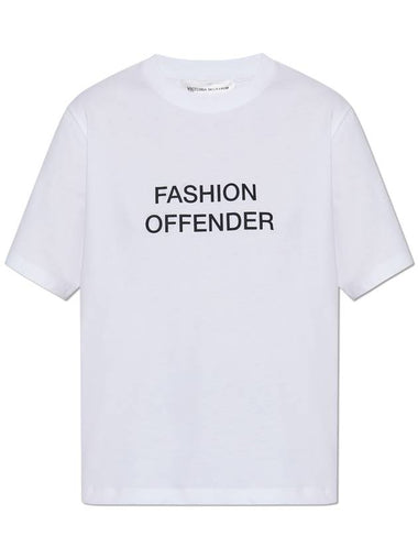 Victoria Beckham T-shirt With Print, Women's, White - VICTORIA BECKHAM - BALAAN 1