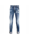 Icon Printing Multi-Painting Roll-Up Skater Jeans Blue - DSQUARED2 - BALAAN 2