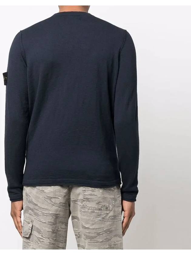 Wappen Patch Crew Neck Knit Top Navy - STONE ISLAND - BALAAN 5