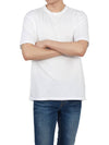 Men's Back Logo Label Cotton Short Sleeve T-Shirt White - TEN C - BALAAN 6