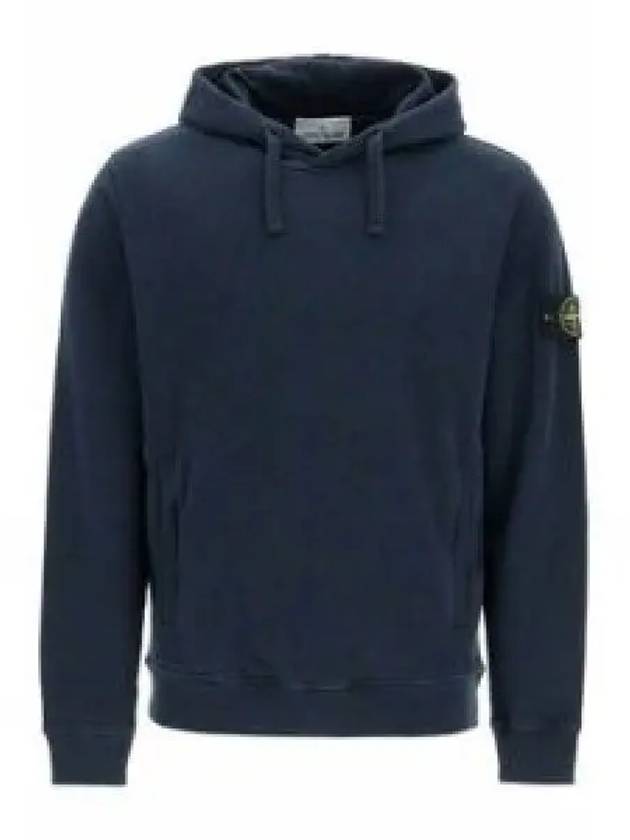 Wappen Patch Brushed Cotton Fleece Hoodie Navy - STONE ISLAND - BALAAN 2