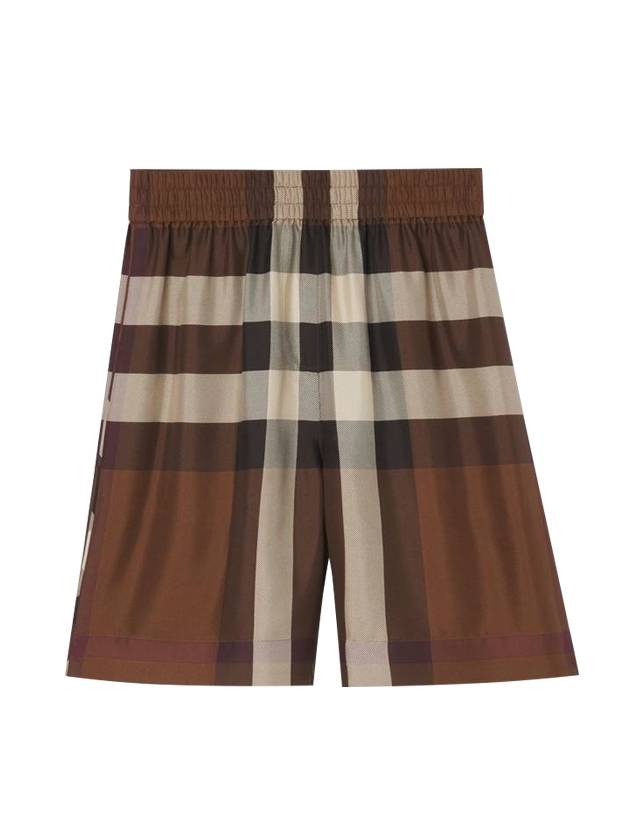 checked silk shorts - BURBERRY - BALAAN.