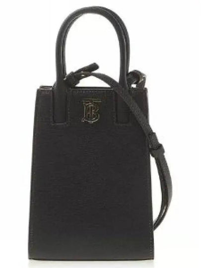 Frances Grainy Leather Mini Tote Bag Black - BURBERRY - BALAAN 2