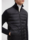 Padded Wool Cardigan Black - MONCLER - BALAAN 7