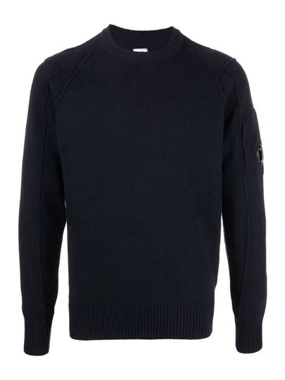 Lens Wappen Wool Blend Knit Top Navy - CP COMPANY - BALAAN 2