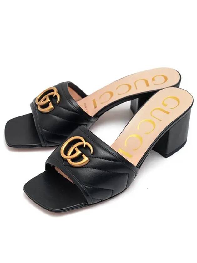 Double G Slide Sandal Heels Black - GUCCI - BALAAN 5