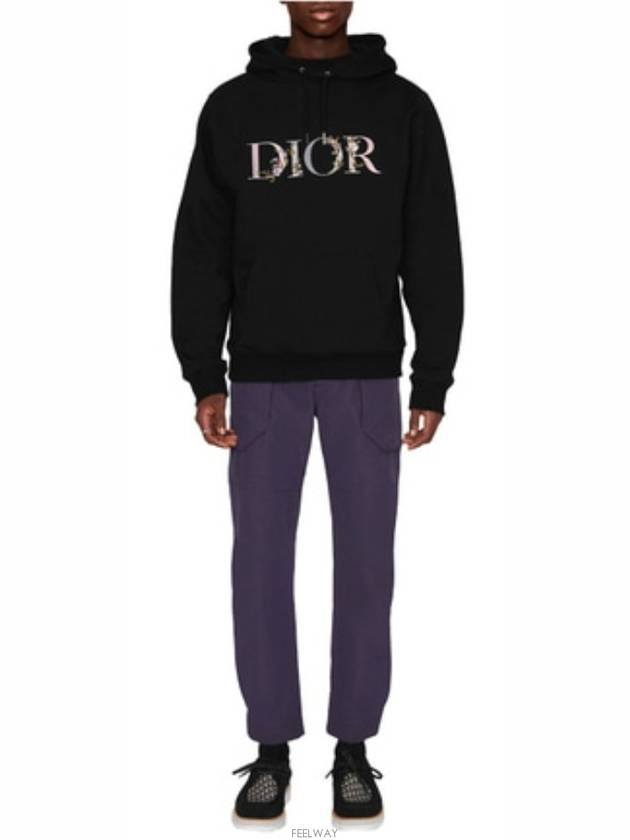 Logo Flower Oversized Hooded Sweatshirt Black Shop - DIOR - BALAAN 5