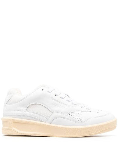 Basket Leather Low Top Sneakers White - JIL SANDER - BALAAN 2