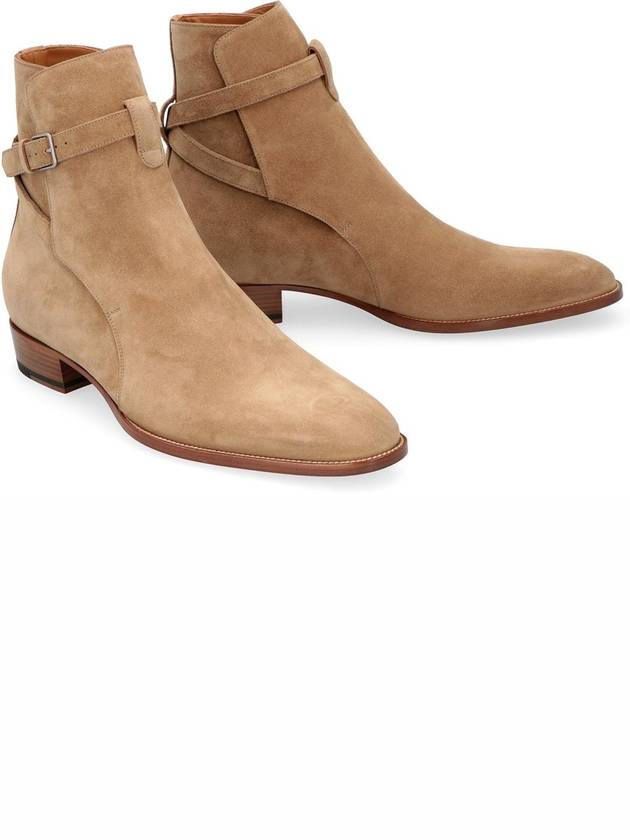 Men's Jodhpur Suede Ankle Boots Tobacco Beige - SAINT LAURENT - BALAAN 4