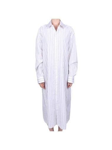 Women's Stripe Shirt Long Dress White - LEMAIRE - BALAAN 1