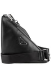 Triangle Leather Cross Bag Black - PRADA - BALAAN 2